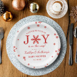 Plato De Papel Pequeño Grupo De Navidades De Alegría Baby Shower<br><div class="desc">Celebre con estilo con estos modernos platos de papel para bebés. El diseño es fácil de personalizar con tu propia redacción y tu familia y amigos estarán encantados cuando vean estos fabulosos platos fiestas.</div>