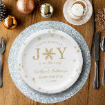 Plato De Papel Pequeño Grupo De Navidades De Alegría Baby Shower<br><div class="desc">Celebre con estilo con estos modernos platos de papel para bebés. El diseño es fácil de personalizar con tu propia redacción y tu familia y amigos estarán encantados cuando vean estos fabulosos platos fiestas.</div>