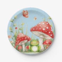 Pequeño hongo Toadstool Rana Azul Baby Shower