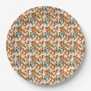 Plato De Papel Pequeño Naranja Cutie Citrus Primer Cumpleaños