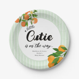 Plato De Papel Pequeño Naranja de Cutie Baby Shower - Mercado org