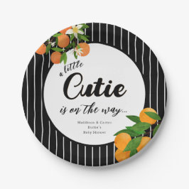 Plato De Papel Pequeño Naranja de Cutie Baby Shower - Mercado org