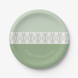 Plato De Papel Pequeño patrón floral acentuado