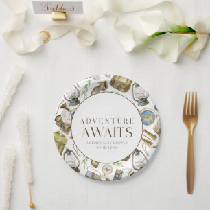 Plato De Papel Pequeño Personalizable neutral del Explorador