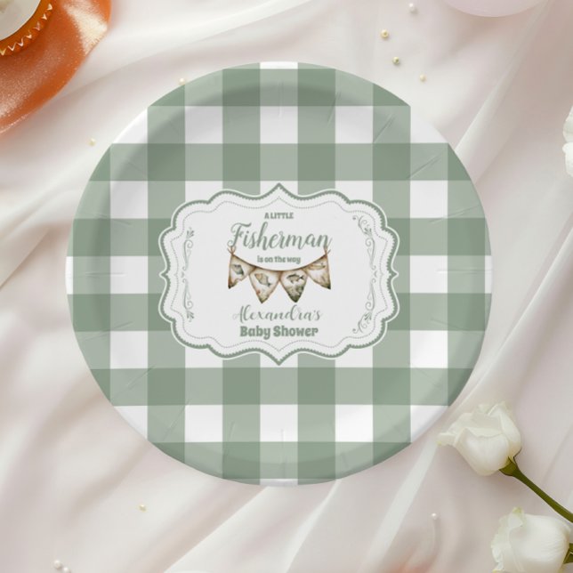 Plato De Papel Pequeño pescador ruso que pesca Baby Shower (Subido por el creador)