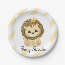 Plato De Papel Pequeño Príncipe Lion Boy Baby Shower