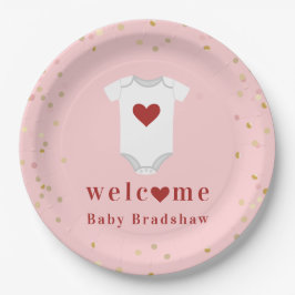 Plato De Papel Pequeño querido Bodysuit Valentine Baby Shower