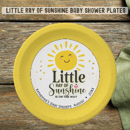 Plato De Papel Pequeño rayo de luz solar Purpurina Baby Shower