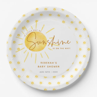 Plato De Papel Pequeño rayo de Sunshine Boho Baby Shower