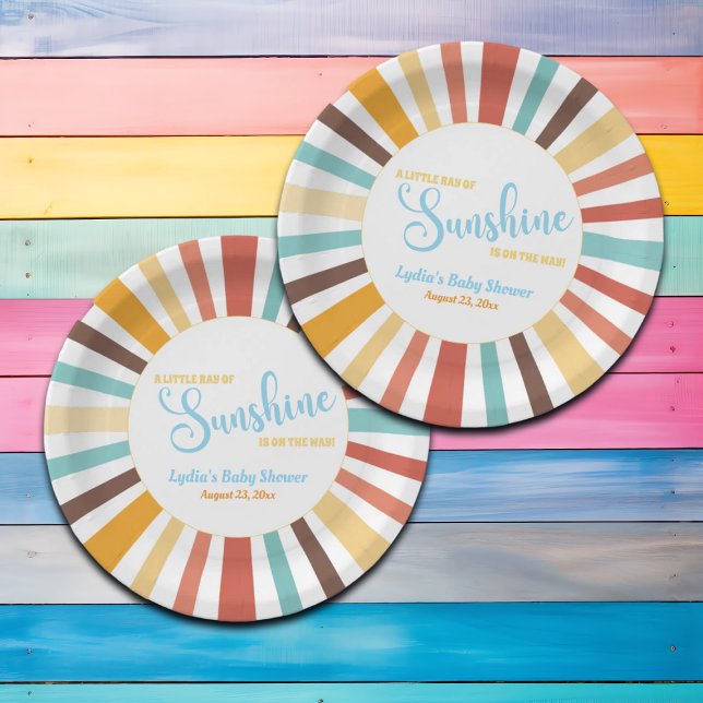 Plato De Papel Pequeño Rayo Del Sol Baby Shower (Subido por el creador)