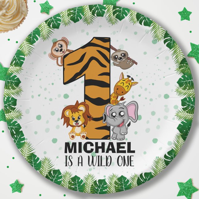 Plato De Papel Pequeño salvaje Un Safari Jungle Animales de prime (Subido por el creador)