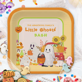 Plato De Papel Pequeños fantasmas para niños en Halloween