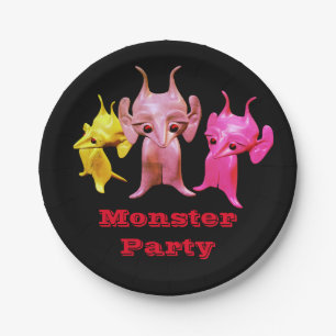 Plato De Papel Pequeños martianos, personalizados para los niño