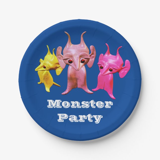 Plato De Papel Pequeños martianos, personalizados para los niños. (Anverso)