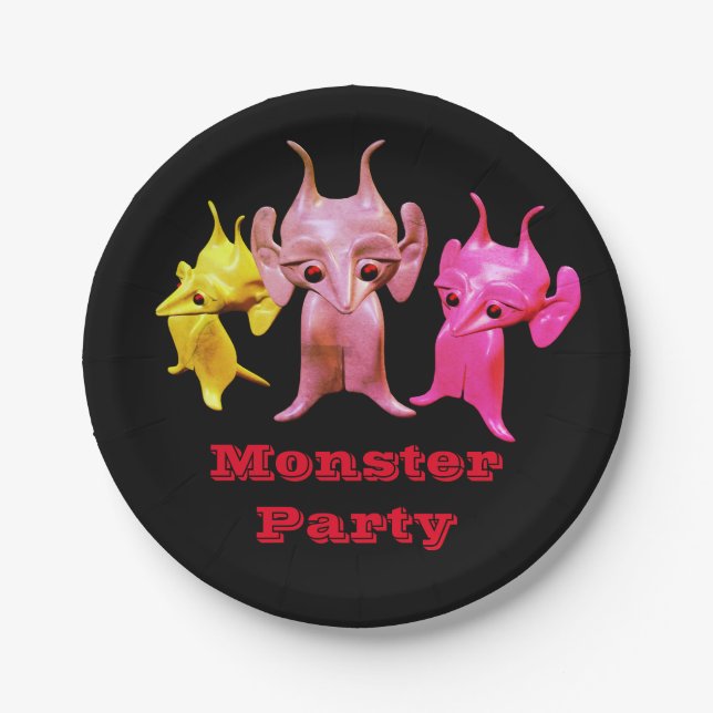 Plato De Papel Pequeños martianos, personalizados para los niños. (Anverso)