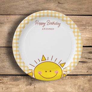Plato De Papel Pequeños niños soleados felices Fiestas de cumplea