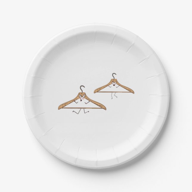 Plato De Papel Percheros divertidos para fiestas (Anverso)