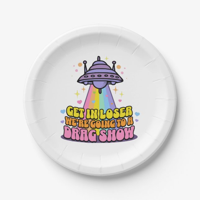 Plato De Papel Pérdete vamos a arrastrar y mostrar OVNI (Anverso)