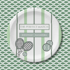 Plato De Papel Perfect Match Tennis Couples Bridal Shower