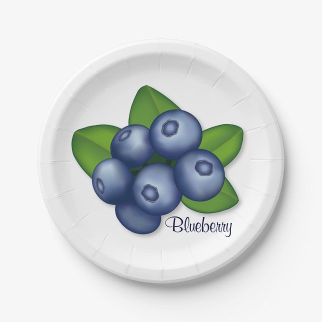 Plato De Papel Perfecto para el Fiesta de Blueberry Pie (Anverso)