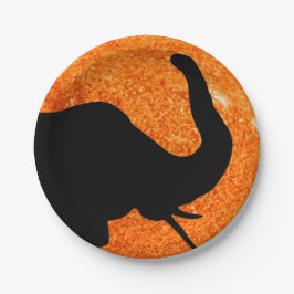 Plato De Papel Perfil de elefante Sombra de eclipse solar