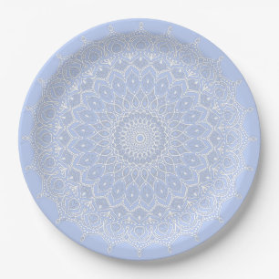 Plato De Papel Periwinkle Mandala - Bora en Juniper Berry