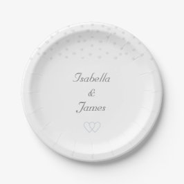 Plato De Papel Perlas chic en fondo blanco Boda