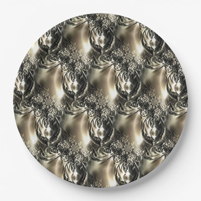Plato De Papel Perlas doradas (Anverso)