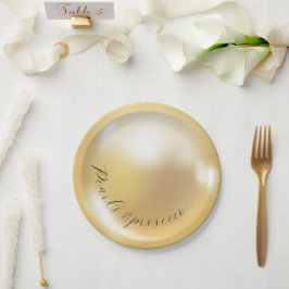 Plato De Papel Perlas elegantes y ducha de novia prosecco