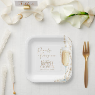 Plato De Papel Perlas y ducha de novia en Prosecco