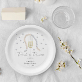 Plato De Papel Perlas y Prosecco - Desayuno de novia