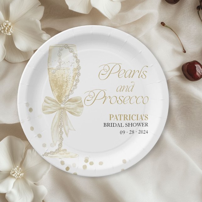 Plato De Papel Perlas y Prosecco Desayuno de Novia (Subido por el creador)