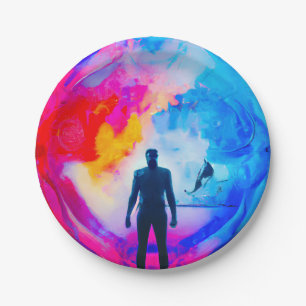 Plato De Papel Permanecer en colores