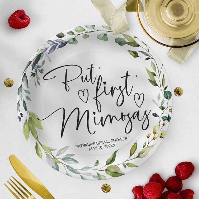 Plato De Papel Pero la primera ducha de novia de Mimosas (Subido por el creador)
