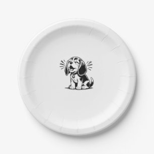 Plato De Papel Perrito beagle adorable, familia amante de los ani