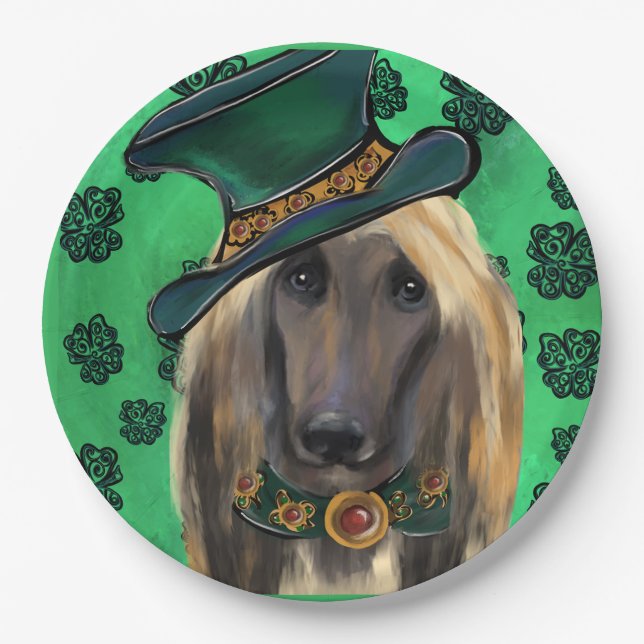 PLATO DE PAPEL PERRO AFGANO (Anverso)
