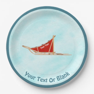 Plato De Papel Perro arrojado a la nieve