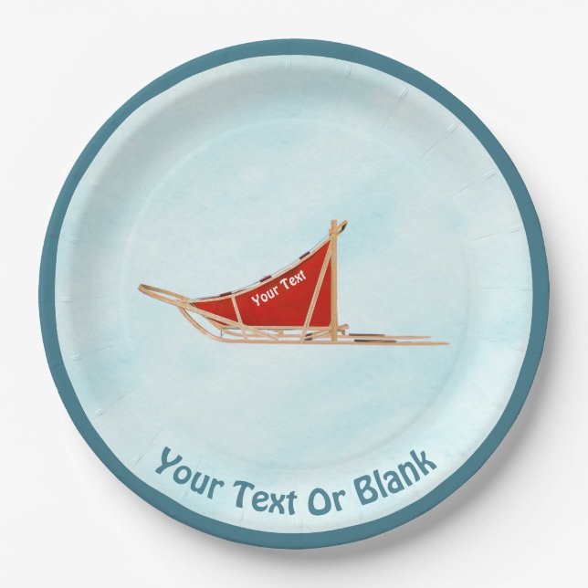 Plato De Papel Perro arrojado a la nieve (Anverso)