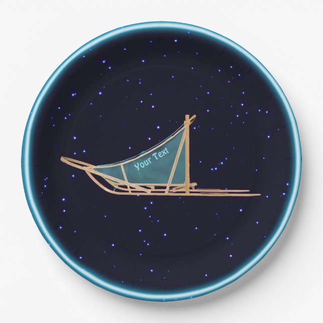 Plato De Papel Perro arrojado sobre estrellas (Anverso)