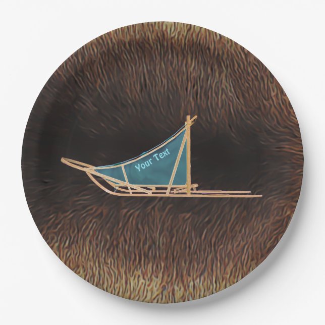 Plato De Papel Perro arrojado sobre la Pista Caribou (Anverso)