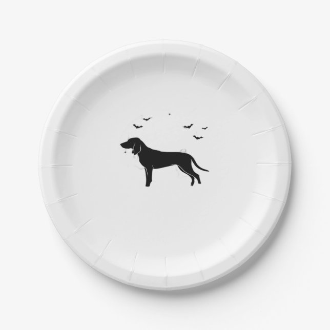 Plato De Papel Perro azul � Halloween Moon Silhouette Classic T (Anverso)