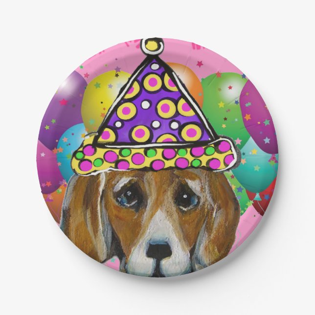 PLATO DE PAPEL PERRO BEAGLE (Anverso)