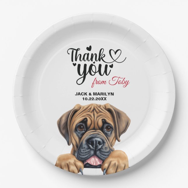Plato De Papel Perro Boerboel (Anverso)