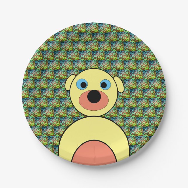 Plato De Papel perro bonito (Anverso)