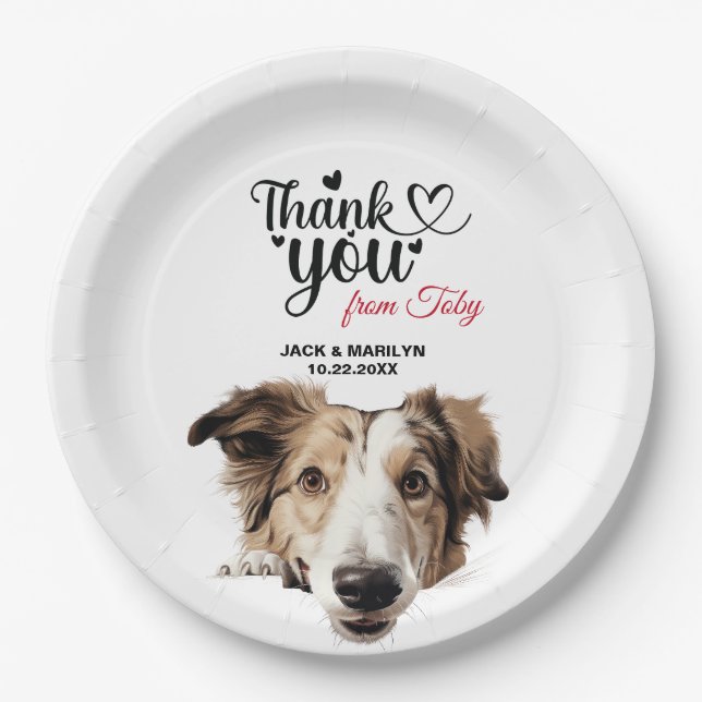Plato De Papel Perro Borzoi (Anverso)