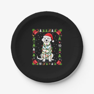 Plato De Papel Perro Boxer Blanco Jersey Feo De Navidad Divertido