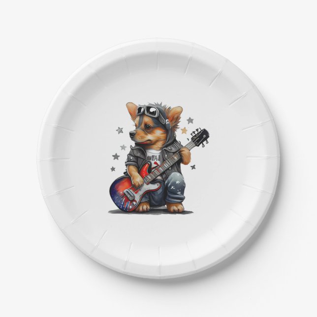Plato De Papel Perro Cachorro de Cachorro (Cinco) (Anverso)