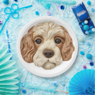 Plato De Papel Perro Cockapoo inspirado en 3D