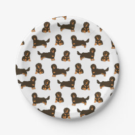 Plato De Papel Perro Dachshund de cabello largo