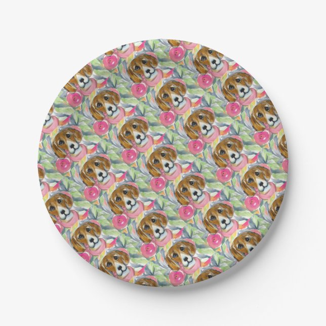 PLATO DE PAPEL PERRO DE BEAGLE (Anverso)